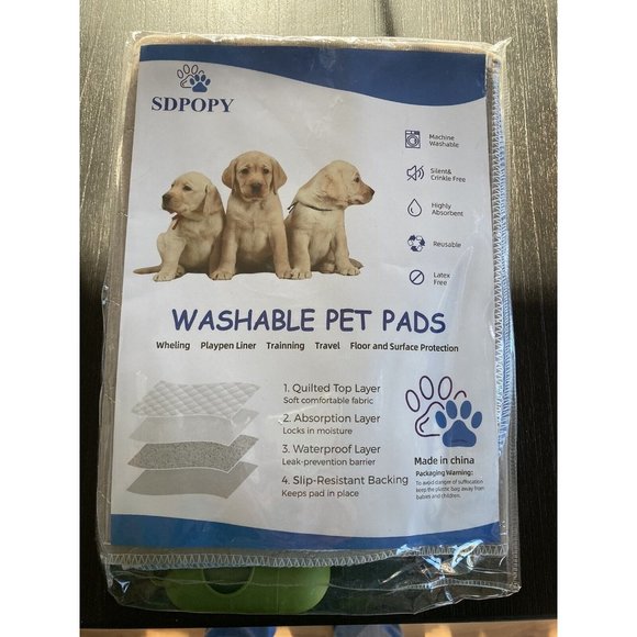 Washable Pee Pads Dogs Reusable Puppy Training Waterproof 24x36 Brown 3 Pack New